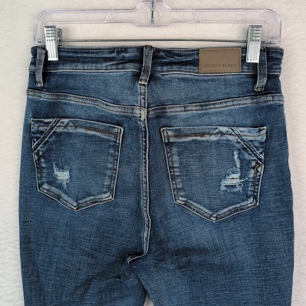 Buckle Black Fit No. 75 Jeans Women's 26x27 Blue Ankle Skinny Distressed Stretch